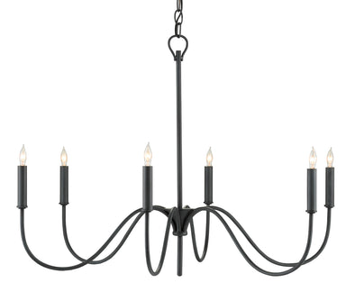 Currey and Company - Six Light Chandelier - Tirrell Collection - Antique Black- Union Lighting Luminaires Decor