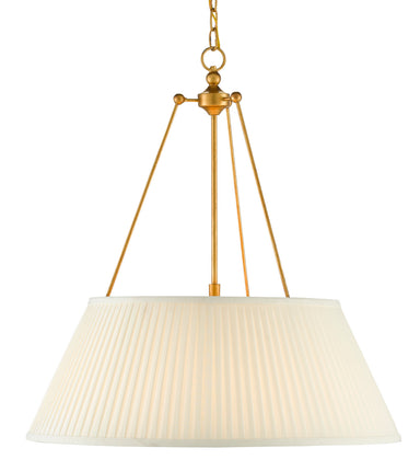 Currey and Company - LED Pendant - Lytham Gold Pendant - Antique Gold Leaf/White- Union Lighting Luminaires Decor