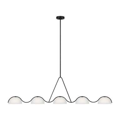 Visual Comfort Studio Canada - Five Light Linear Chandelier - Nido - Midnight Black- Union Lighting Luminaires Decor
