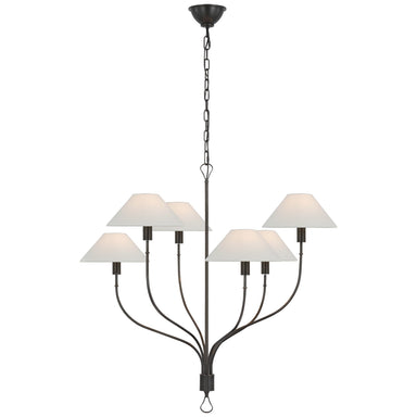 Visual Comfort Signature Canada - LED Chandelier - Griffin - Bronze and Chocolate Leather- Union Lighting Luminaires Decor