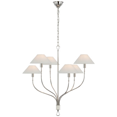 Visual Comfort Signature Canada - LED Chandelier - Griffin - Polished Nickel and Parchment Leather- Union Lighting Luminaires Decor