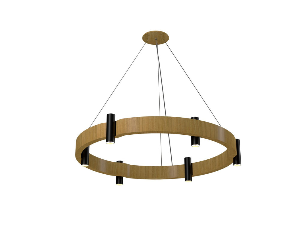 Accord Lighting - 12 Light Pendant - Flow - Louro Freijo- Union Lighting Luminaires Decor