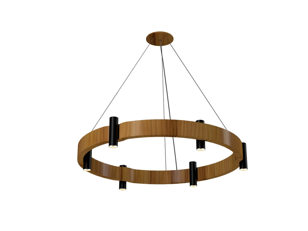 Accord Lighting - 12 Light Pendant - Flow - Teak- Union Lighting Luminaires Decor