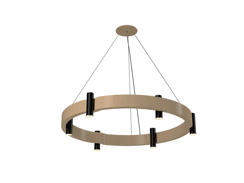Accord Lighting - Eight Light Pendant - Flow - Maple- Union Lighting Luminaires Decor