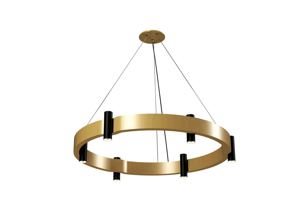 Accord Lighting - Eight Light Pendant - Flow - Organic Gold- Union Lighting Luminaires Decor