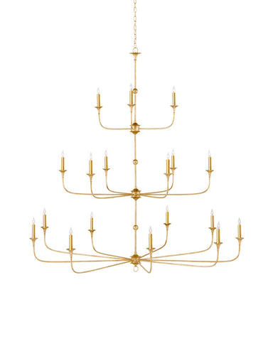 Currey and Company - 18 Light Chandelier - Nottaway Collection - Contemporary Gold Leaf / Contemporary Gold- Union Lighting Luminaires Decor