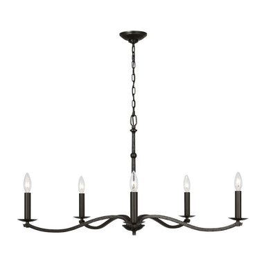 Visual Comfort Studio Canada - Five Light Chandelier - Wellen - Aged Iron- Union Lighting Luminaires Decor