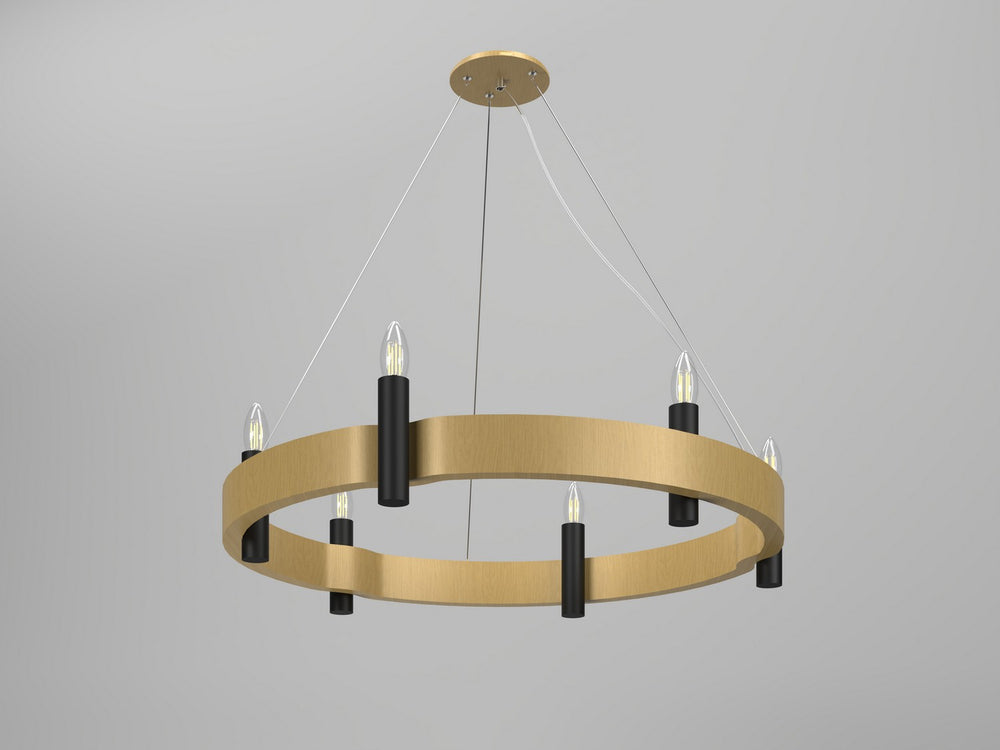 Accord Lighting - Six Light Pendant - Flow - Organic Gold- Union Lighting Luminaires Decor