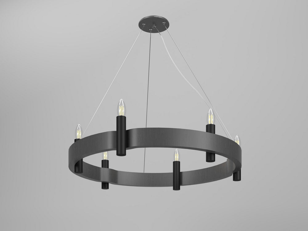 Accord Lighting - Six Light Pendant - Flow - Organic Grey- Union Lighting Luminaires Decor