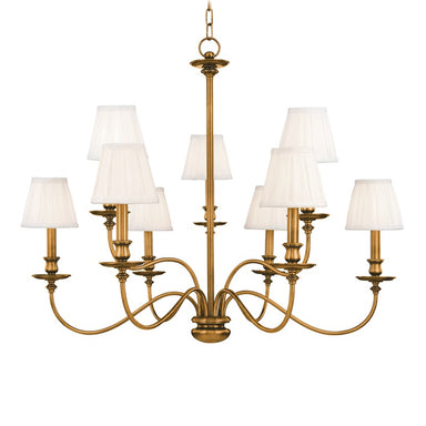 Hudson Valley Canada - Nine Light Chandelier - Menlo Park - Aged Brass- Union Lighting Luminaires Decor
