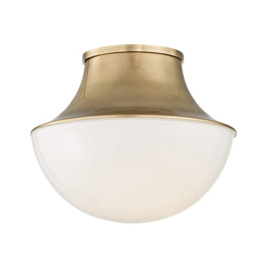 Hudson Valley Canada - One Light Flush Mount - Lettie - Aged Brass- Union Lighting Luminaires Decor
