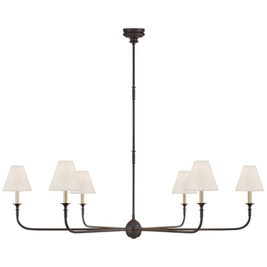 Visual Comfort Signature Canada - Six Light Chandelier - Piaf - Aged Iron and Ebonized Oak- Union Lighting Luminaires Decor