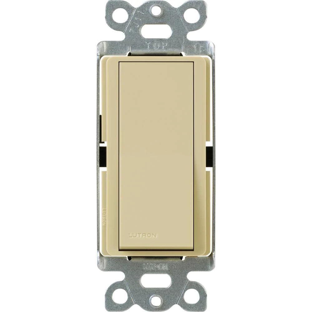 Lutron Claro General Purpose Switch, 15A, 120/277V, Single-Pole Application, On/Off Rocker Switch, CA-1PS-IV, Gloss Ivory - Union Lighting and Décor