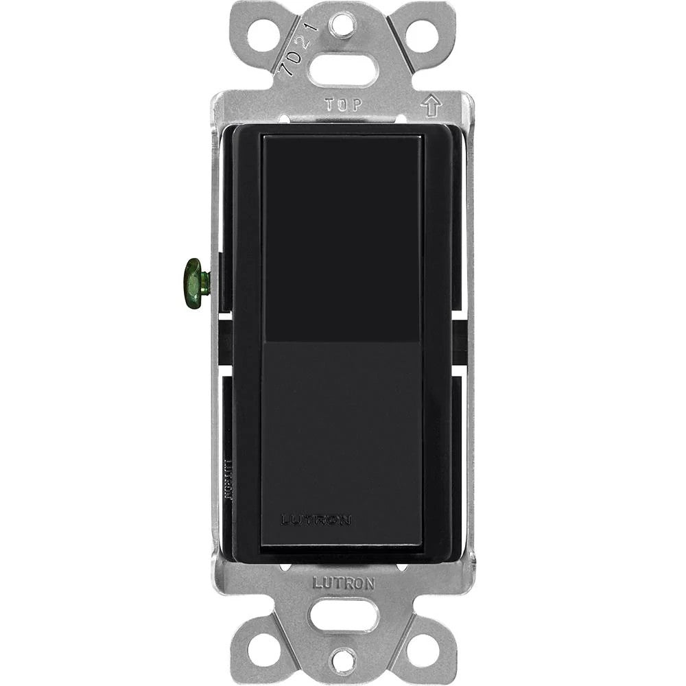 Lutron Claro General Purpose Switch, 15A, 120/277V, Single-Pole Application, On/Off Rocker Switch, CA-3PS-BL, Gloss Black - Union Lighting and Décor