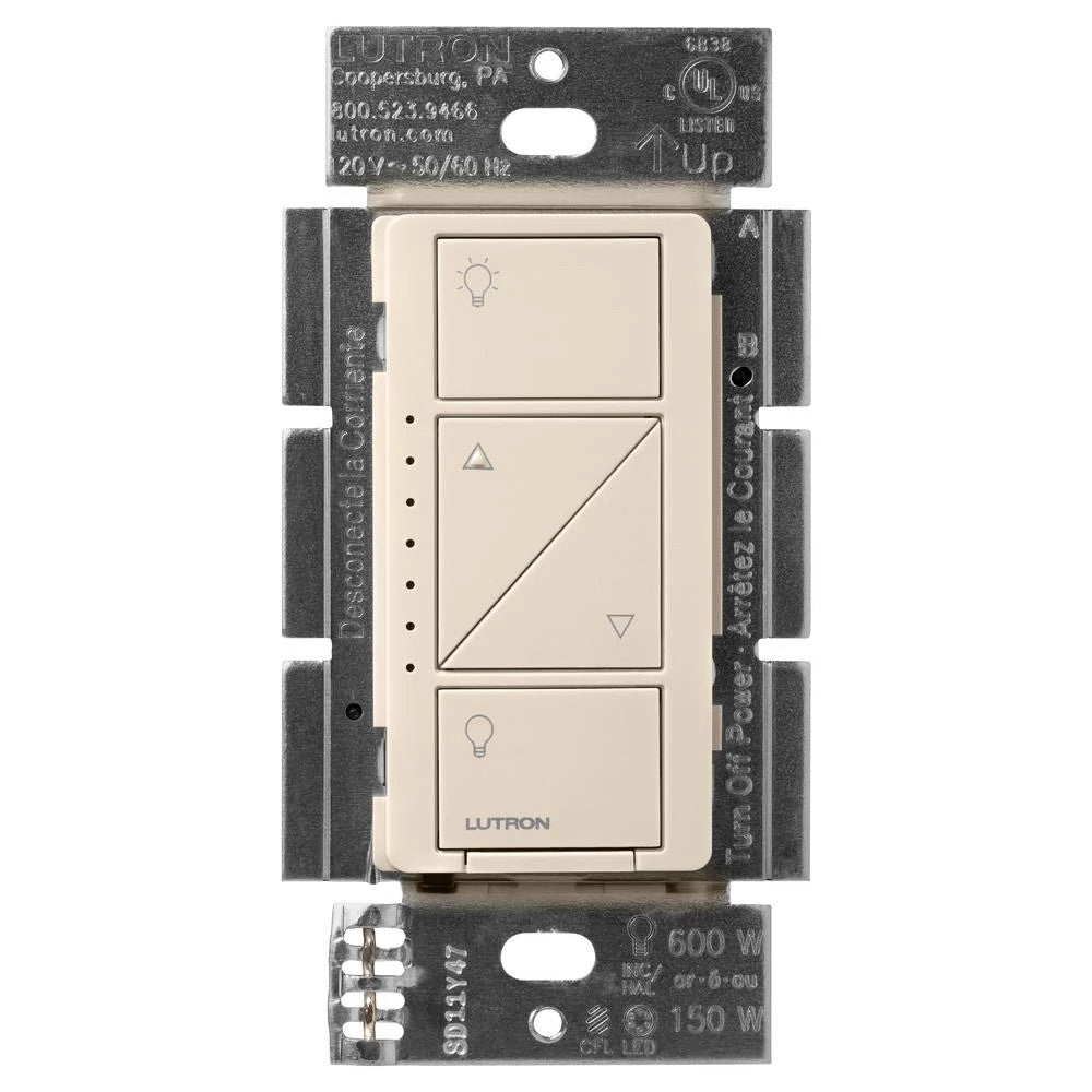 Lutron Caseta Smart Dimmer, No Neutral Required, 150W LED/CFL, 600W Incandescent/Halogen loads, 120V, PD-6WCL-LA-C, Gloss Light Almond - Union Lighting and Décor