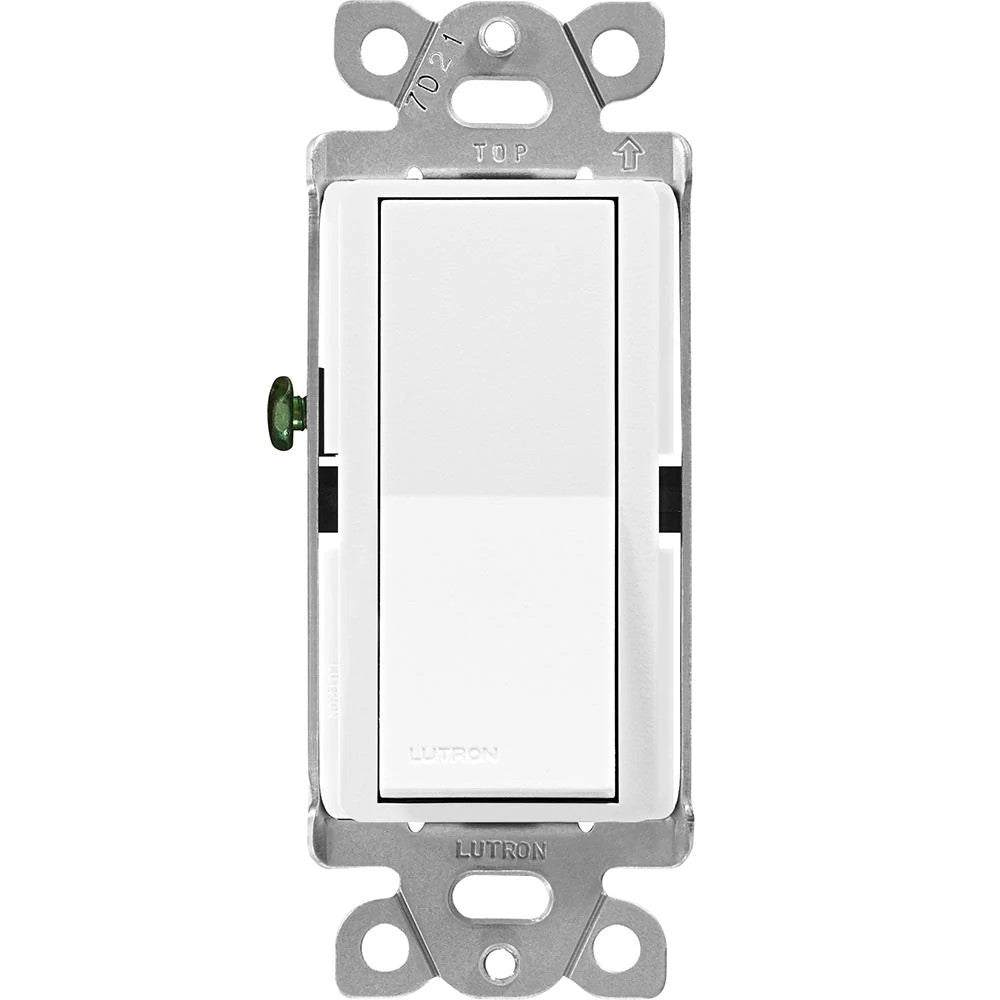 Lutron Claro General Purpose Switch, 15A, 120/277V, Single-Pole Application, On/Off Rocker Switch, SC-1PS-SW, Satin Snow - Union Lighting and Décor