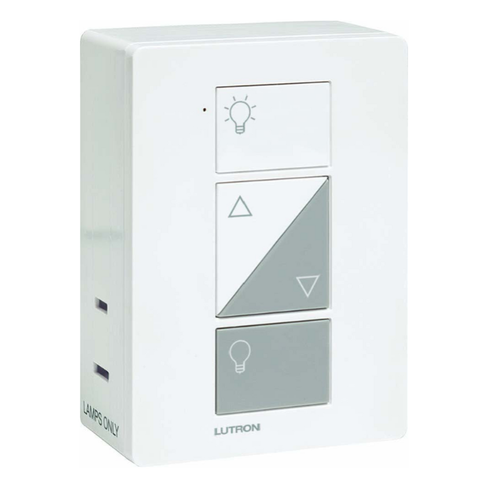 Lutron Caseta Smart Plug-In Lamp Dimmer for Table and Floor Lamps, Control up to 2 Lamps, 100W LED Bulbs, PD-3PCL-WH-C, White - Union Lighting and Décor