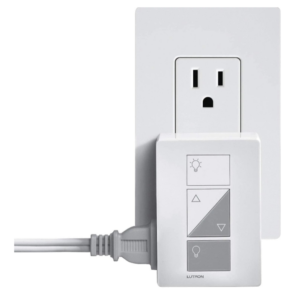 Lutron Caseta Smart Plug-In Lamp Dimmer for Table and Floor Lamps, Control up to 2 Lamps, 100W LED Bulbs, PD-3PCL-WH-C, White, Plugged-In - Union Lighting and Décor
