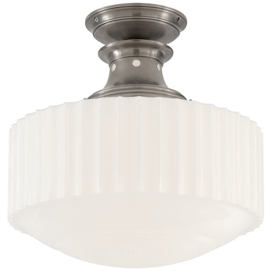 Visual Comfort Signature Canada - One Light Flush Mount - Milton Road - Antique Nickel- Union Lighting Luminaires Decor
