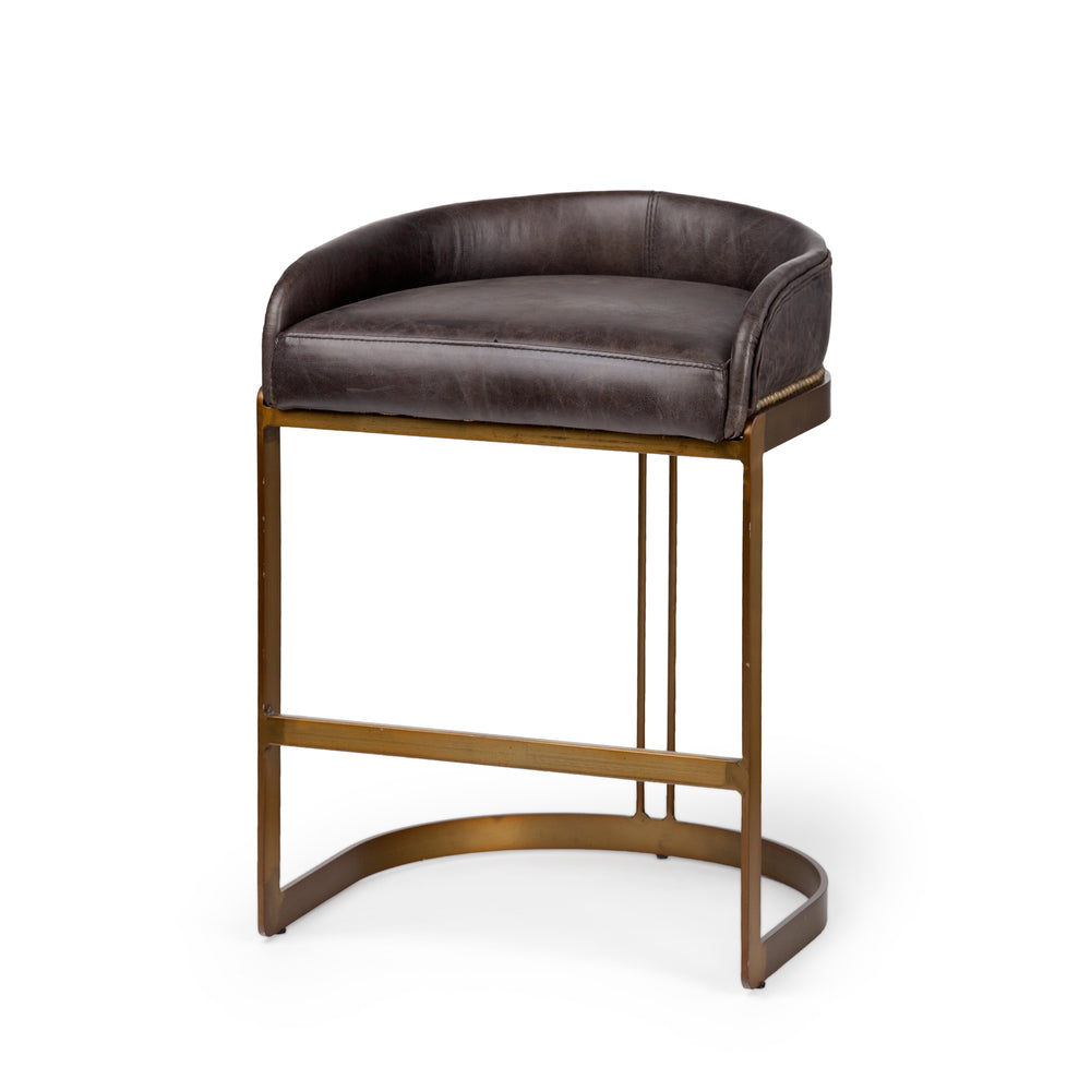Hollyfield Leather Seat Stool