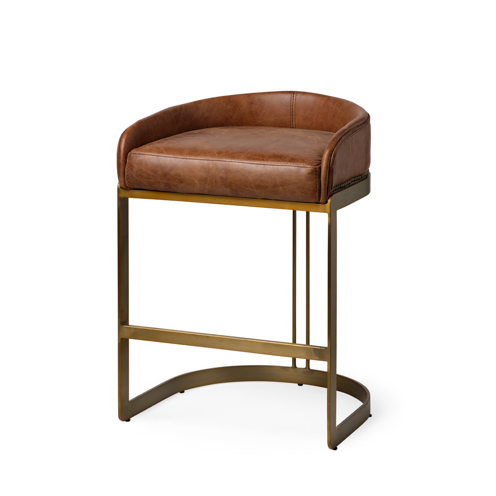Hollyfield Leather Seat Stool