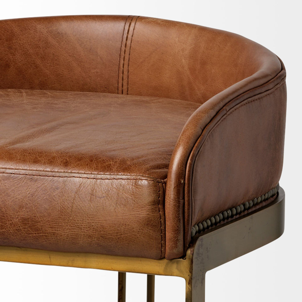 Hollyfield Leather Seat Stool