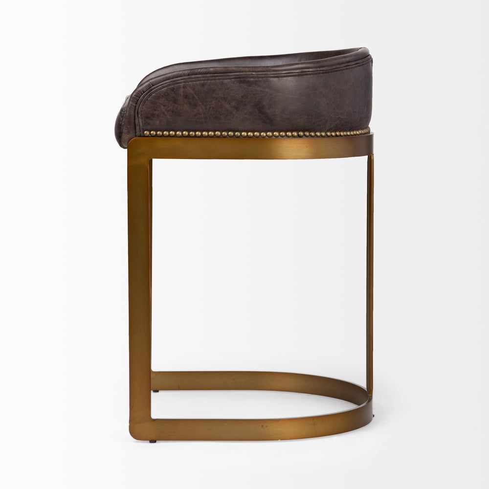 Hollyfield Leather Seat Stool
