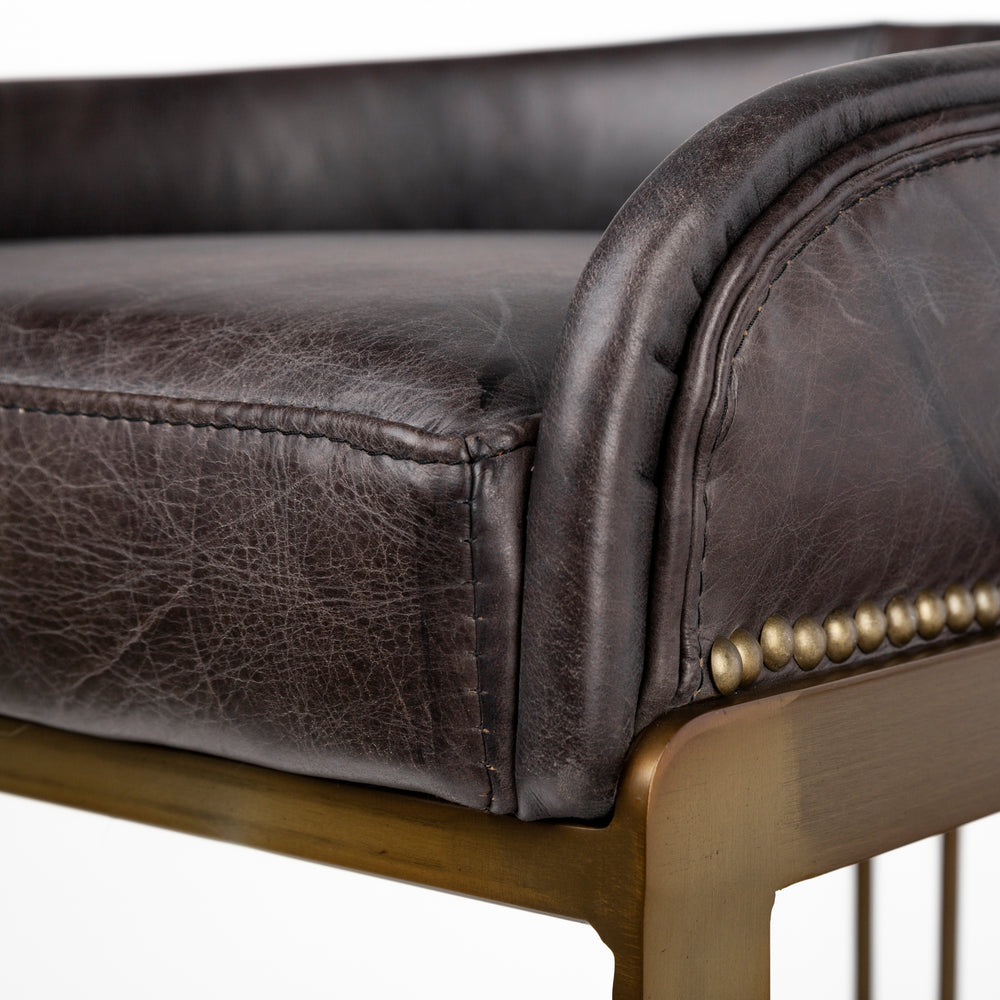 Hollyfield Leather Seat Stool