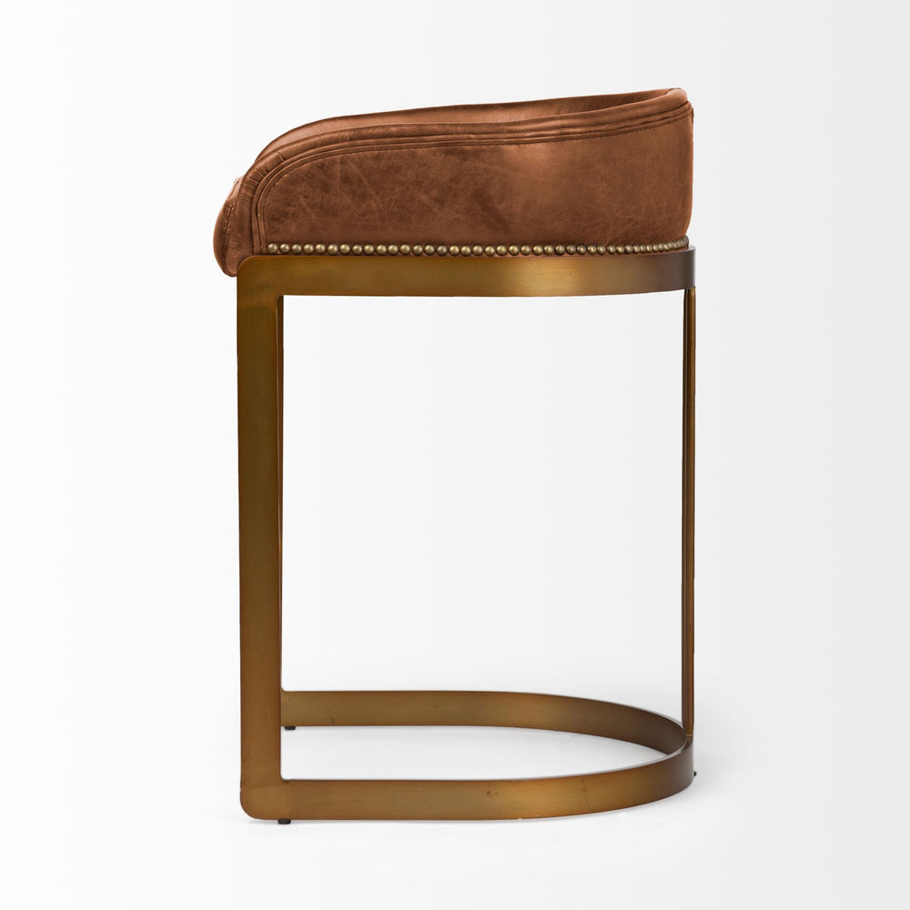 Hollyfield Leather Seat Stool