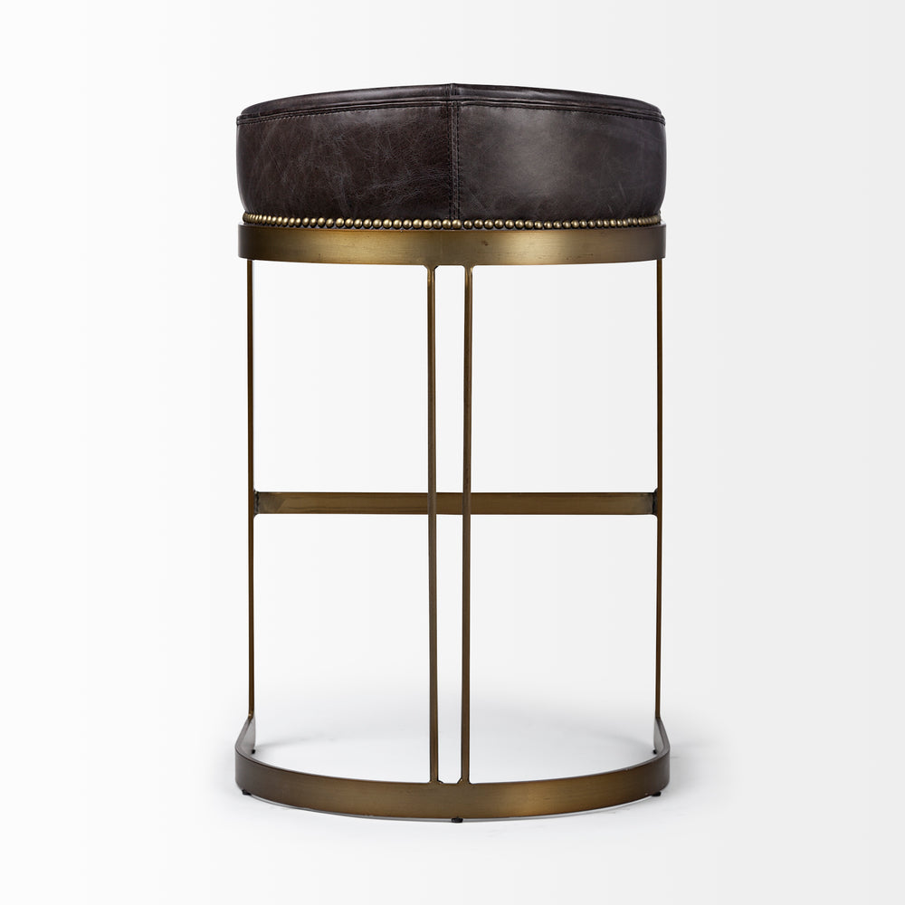 Hollyfield Leather Seat Stool