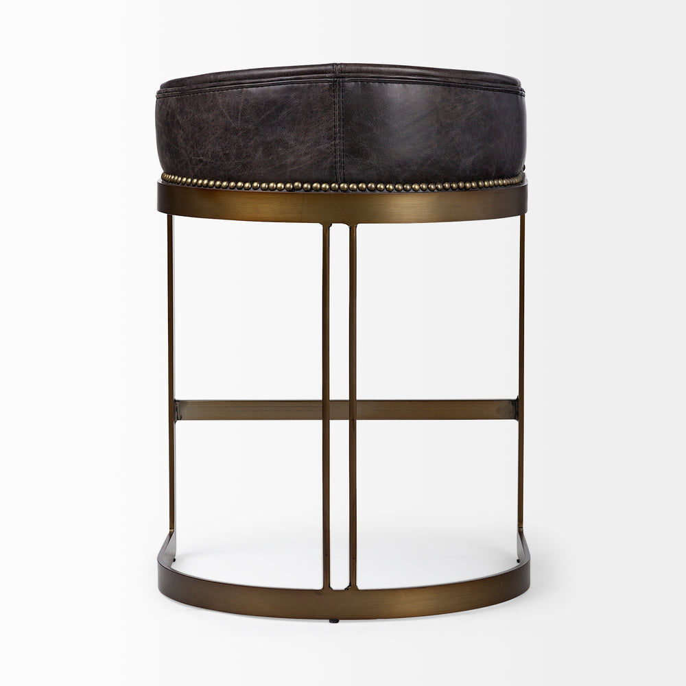 Hollyfield Leather Seat Stool