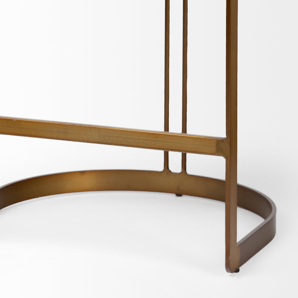 Hollyfield Leather Seat Stool