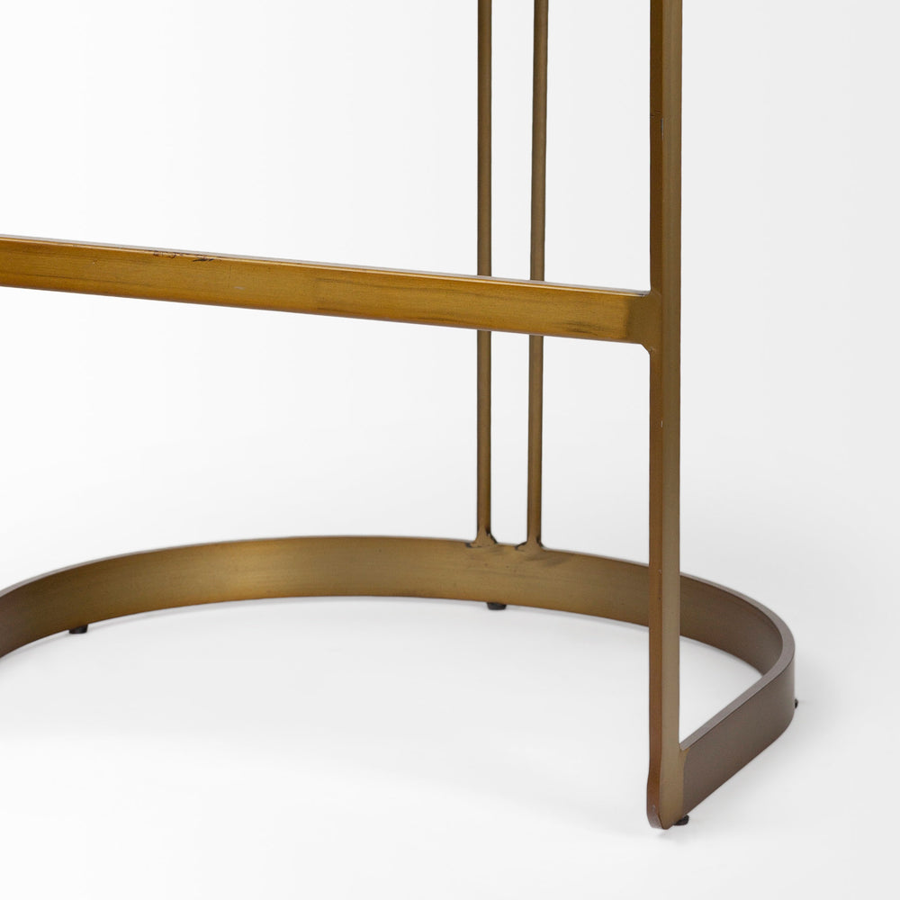 Hollyfield Leather Seat Stool