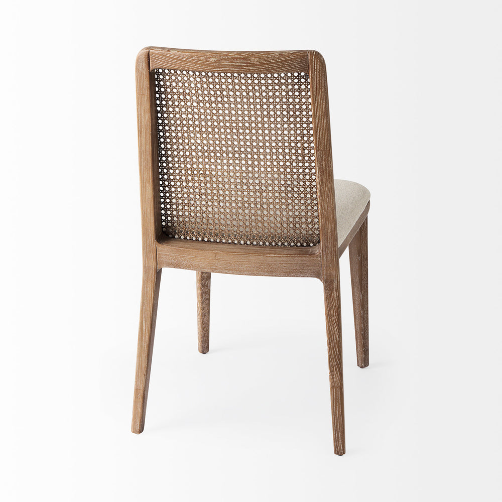 Chaise de salle à manger avec accoudoirs et dossier en rotin Clara