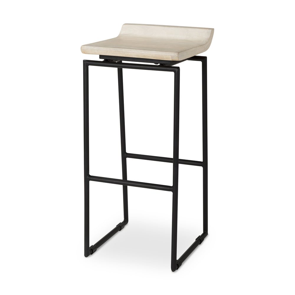 Givens Wood Seat Stool