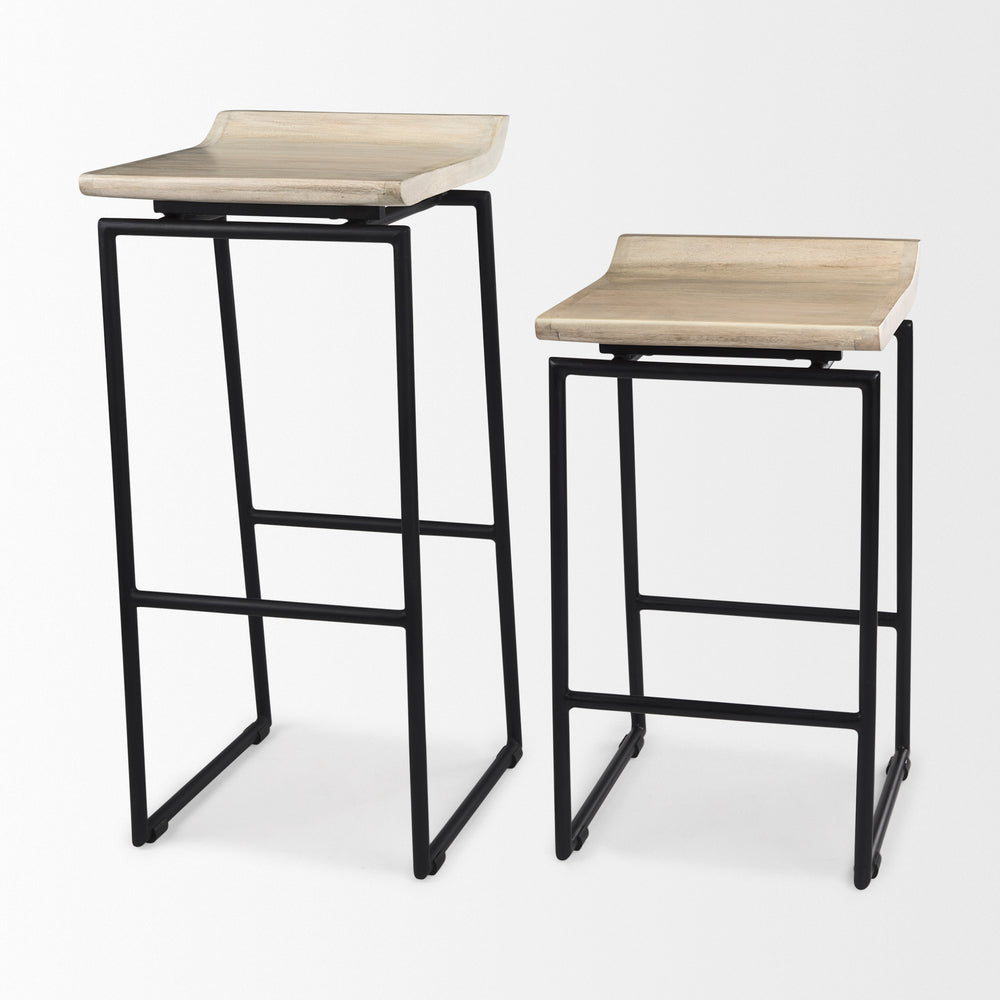 Givens Wood Seat Stool