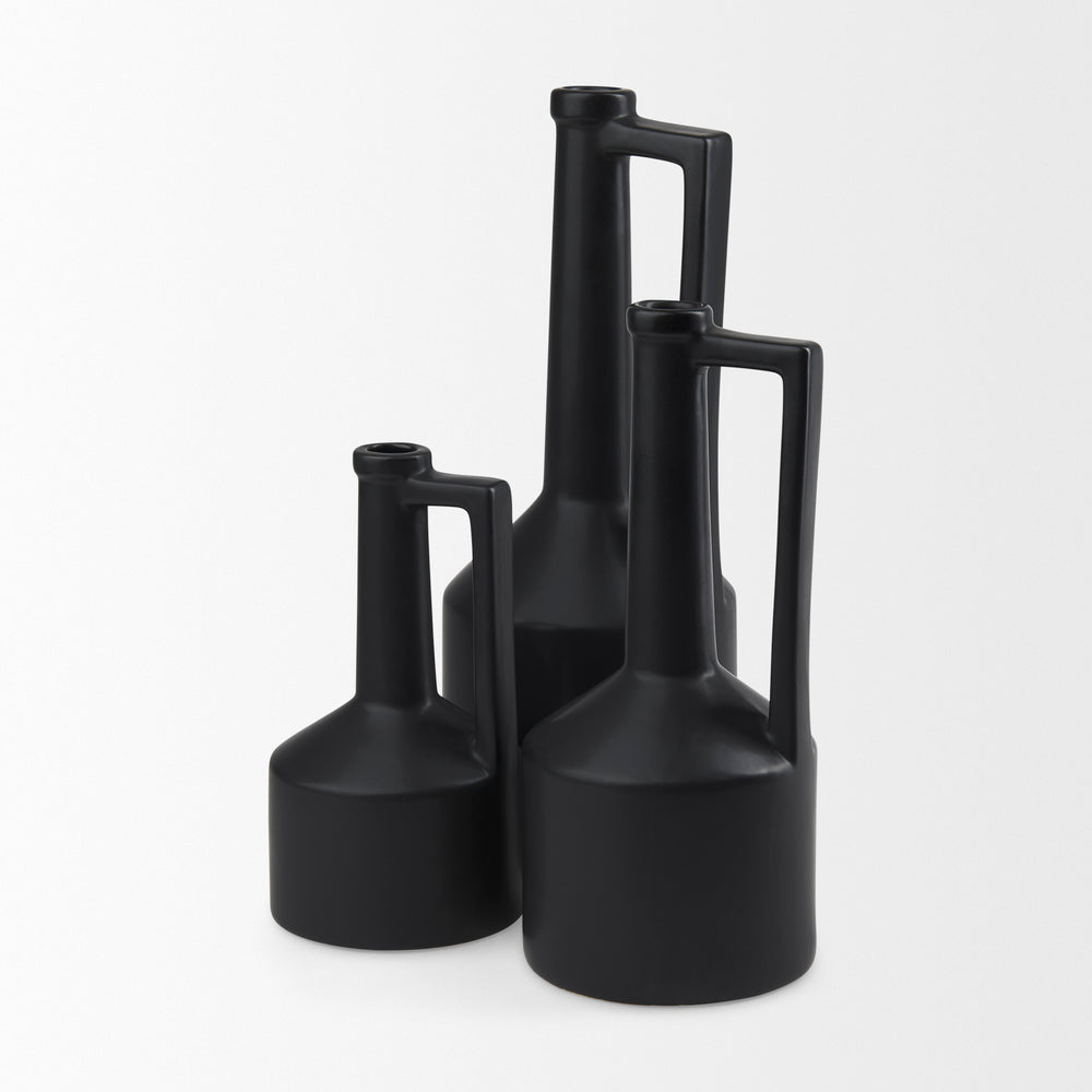 Burton Matte Black Jug Vase