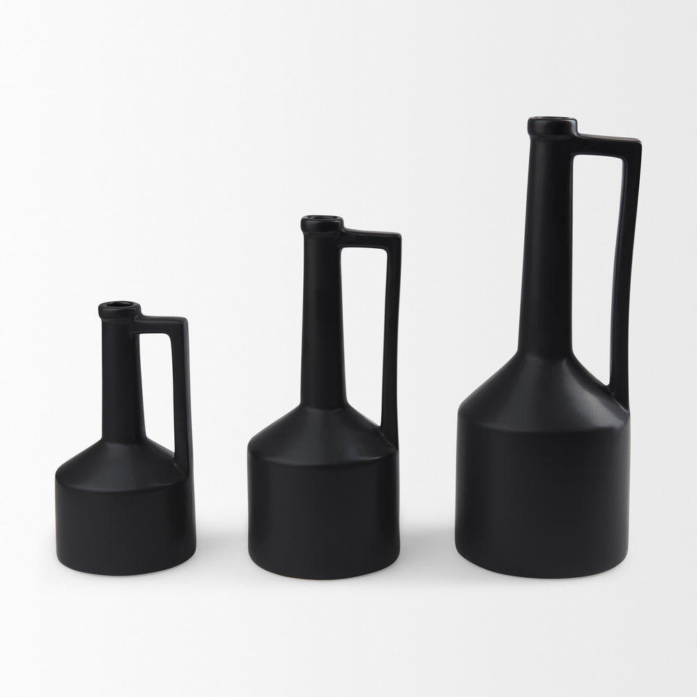Burton Matte Black Jug Vase