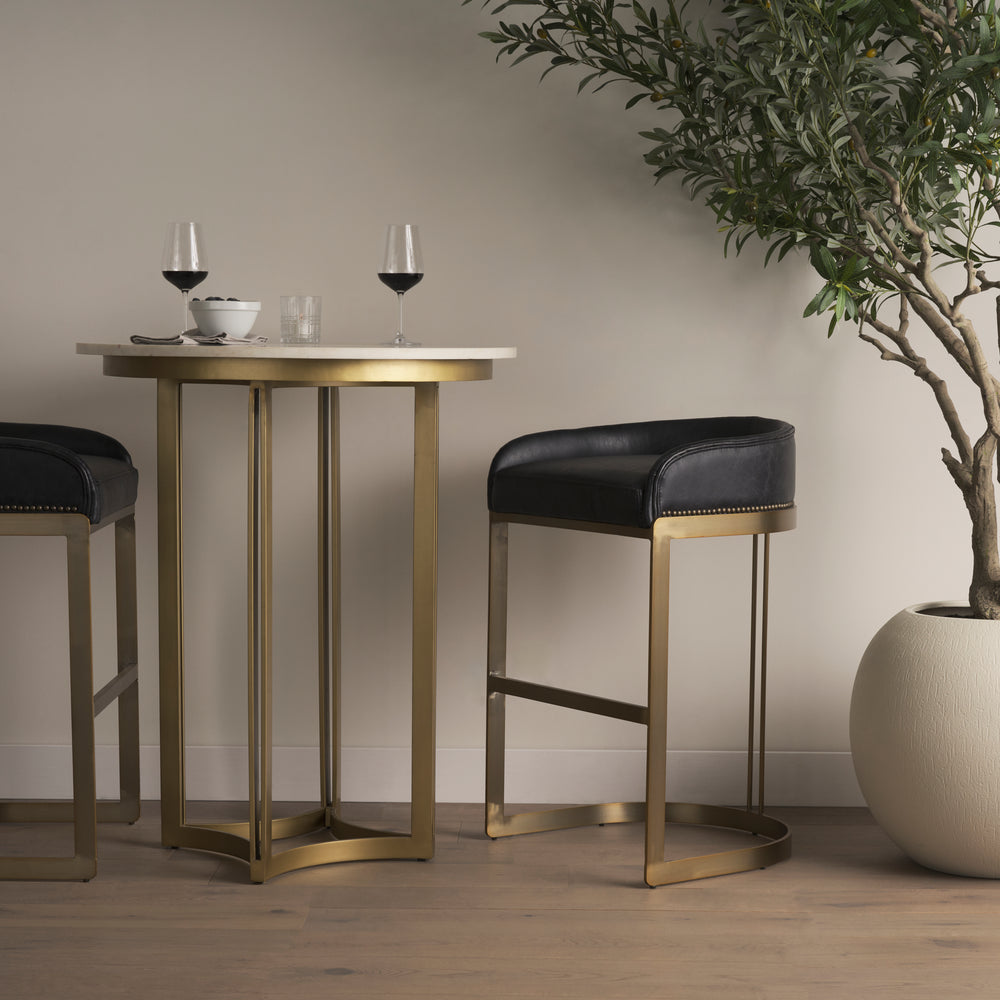 Hollyfield Leather Seat Stool