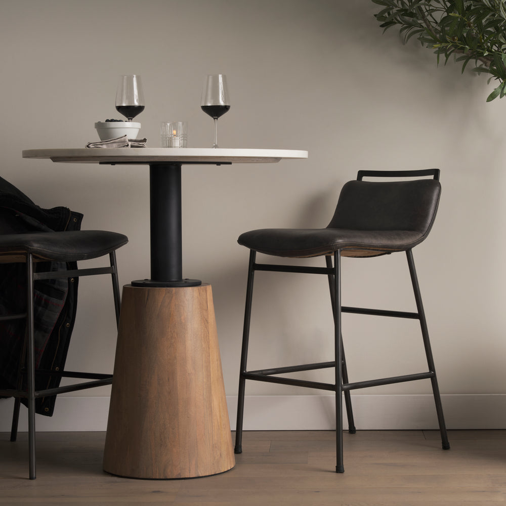 Tabouret de bar/comptoir en cuir Kavalan