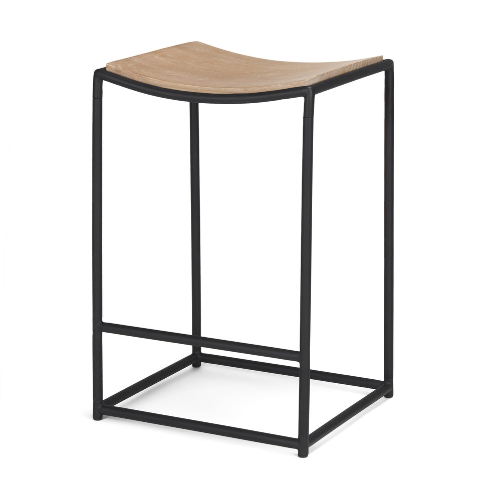 Tabouret Taniel avec assise en bois