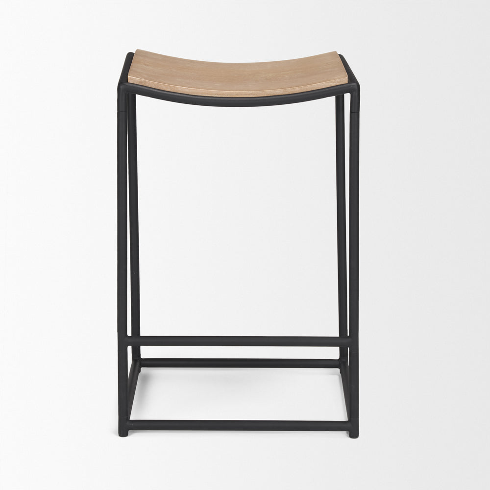 Tabouret Taniel avec assise en bois