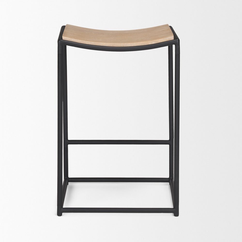 Tabouret Taniel avec assise en bois