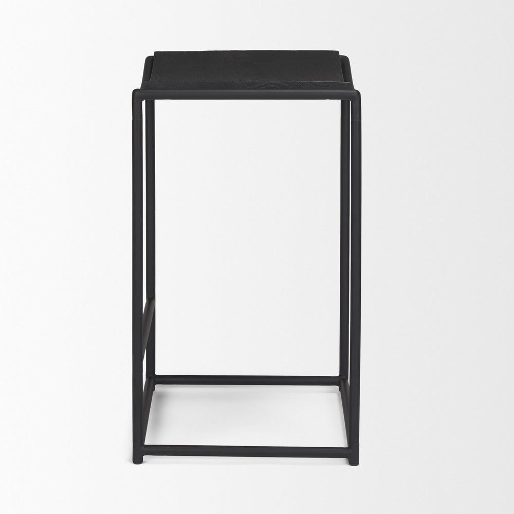 Tabouret Taniel avec assise en bois