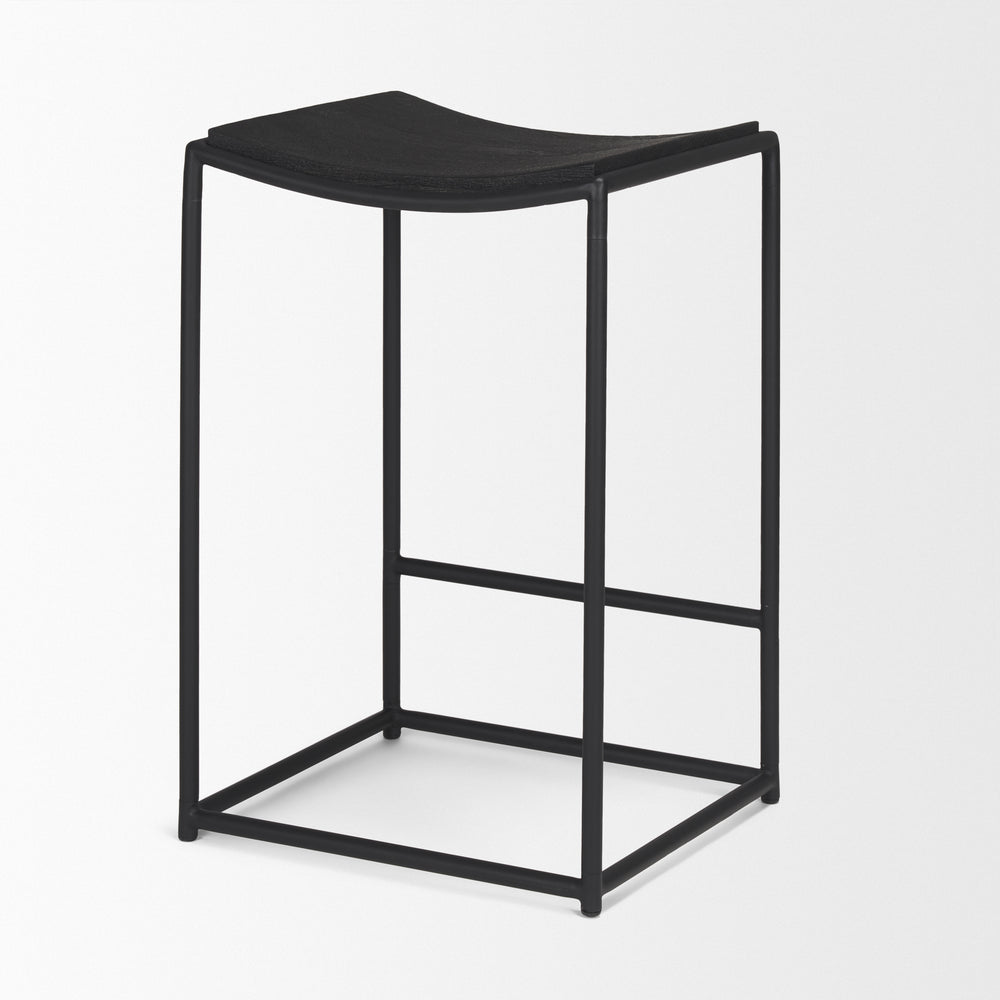 Tabouret Taniel avec assise en bois