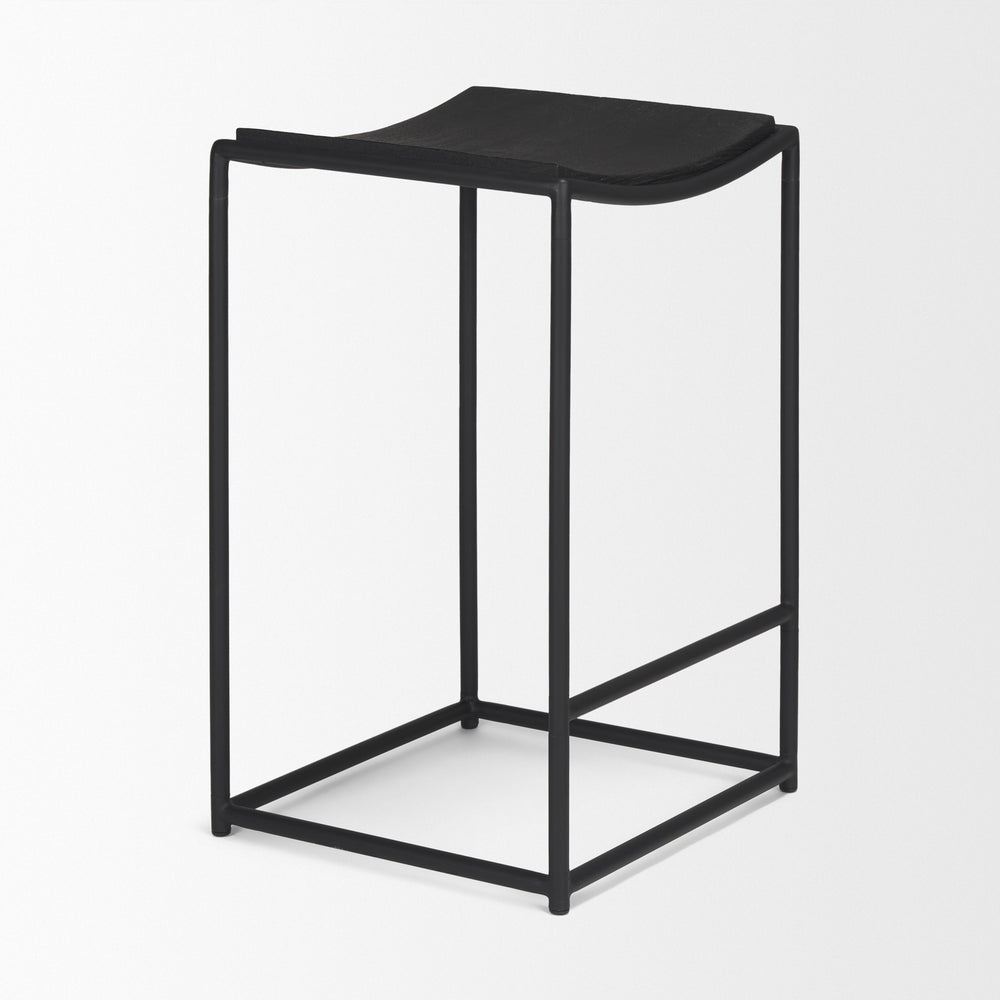 Tabouret Taniel avec assise en bois