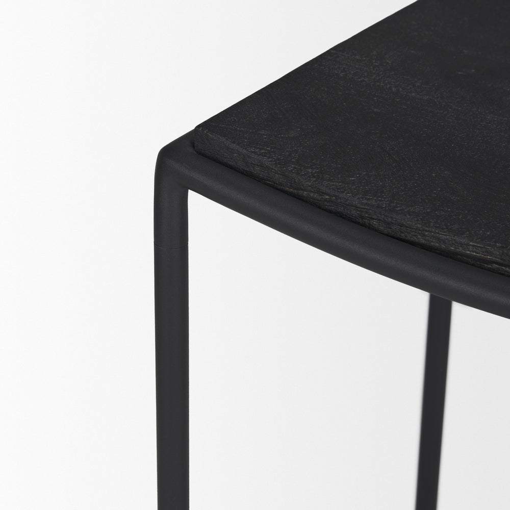 Tabouret Taniel avec assise en bois