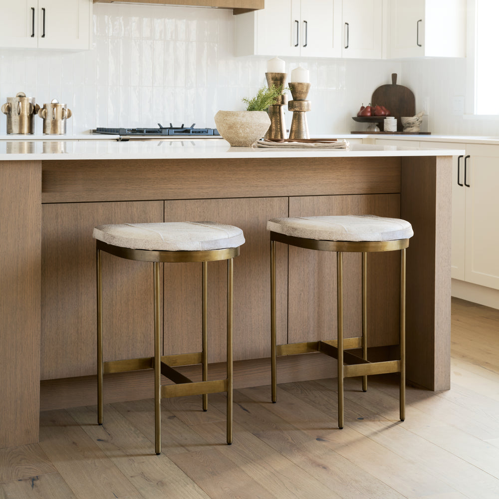 Tabouret de siège en peau de vache Millie