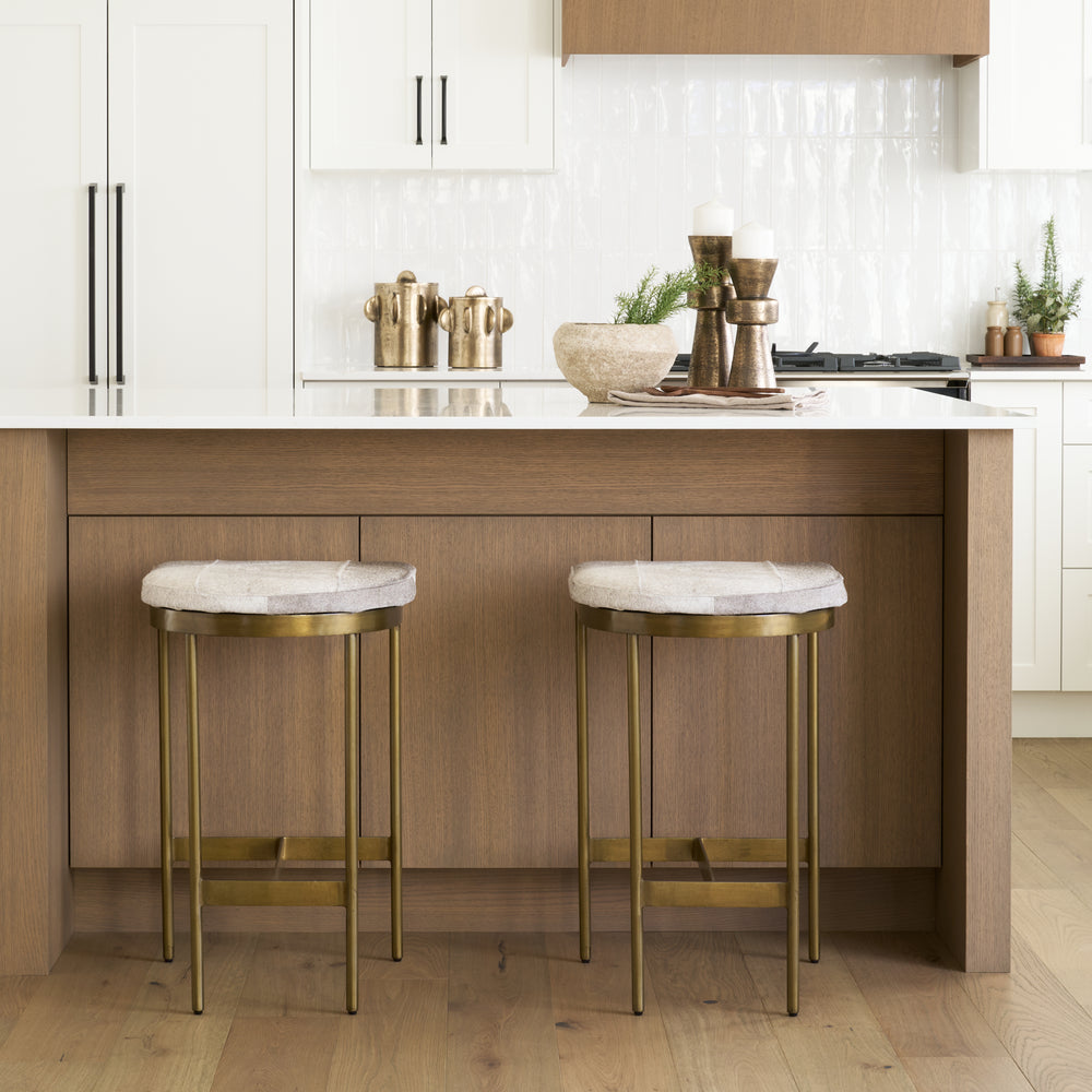 Tabouret de siège en peau de vache Millie