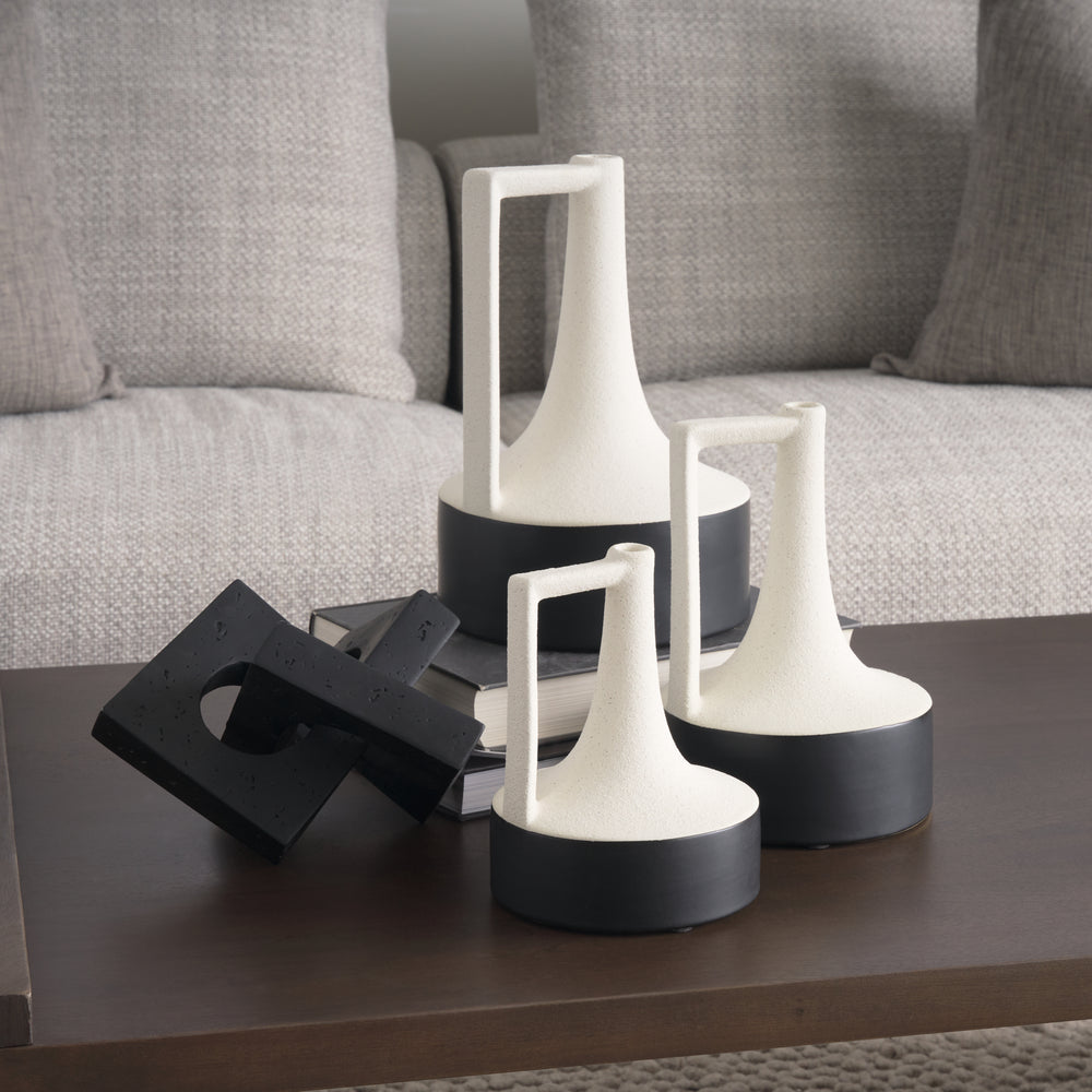 Burton White/Black Jug Vase